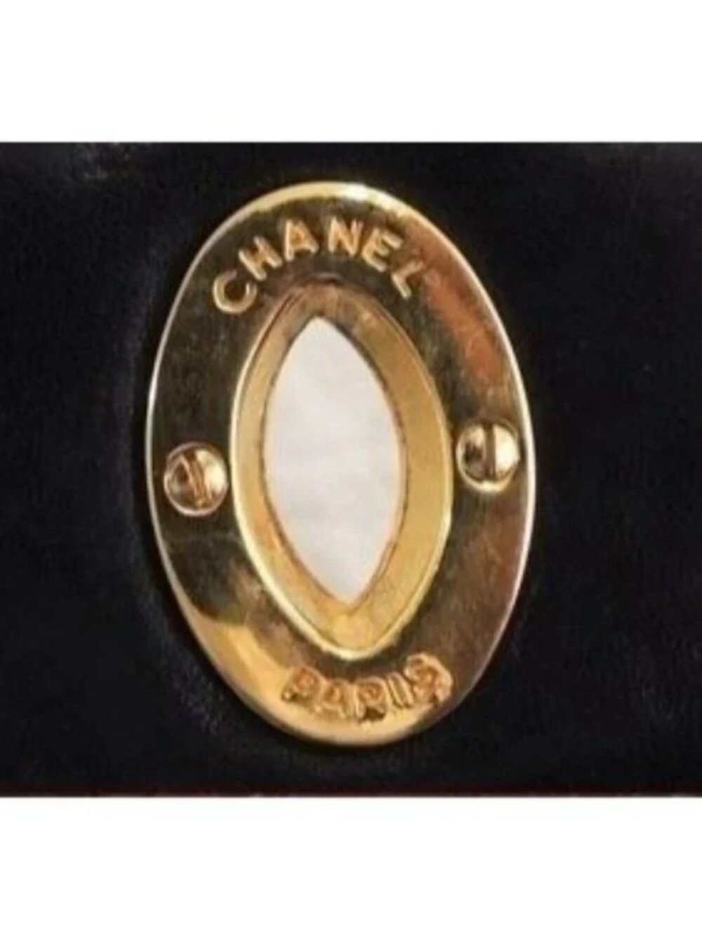 Authentic CHANEL Jumbo Maxi XL 24K Gold Flap Bag Lambskin Chain Shoulder Black - Picture 14 of 15